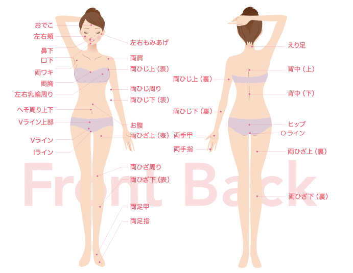 シースリー（C3）所沢店は全身53ヶ所脱毛